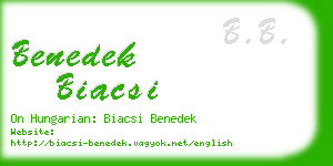 benedek biacsi business card